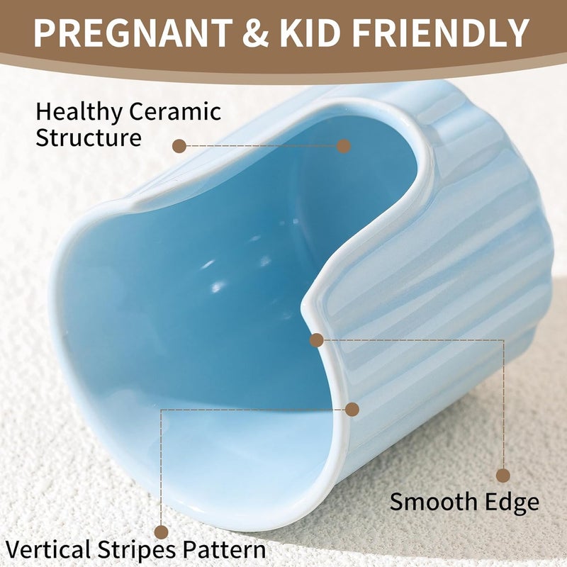 TANEW Kid Ceramic Vertical Dispenser - Dixiee Dispenser & Mouthwash Holder for 3oz Paper Cups on Bathroom Countertops Matt Grey - Image 3